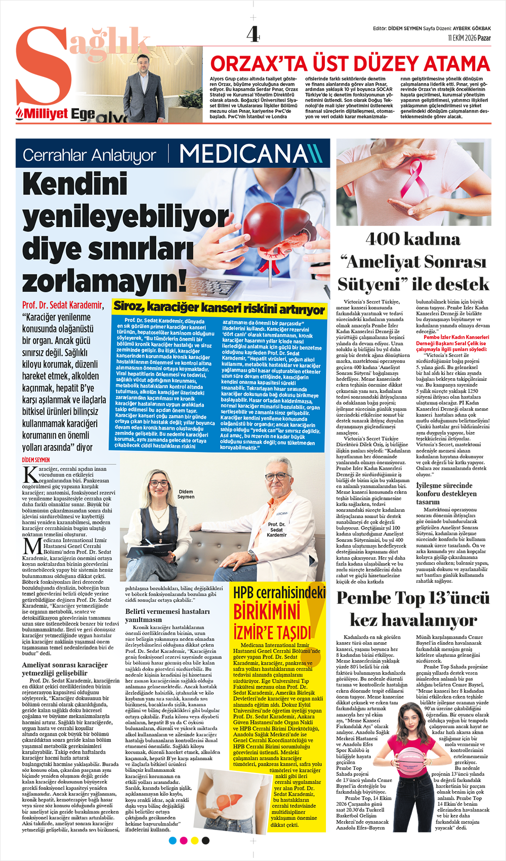 Milliyet Gazetesi - Prof. Dr. Sedat Karademir ve Didem Seymen Röportajı